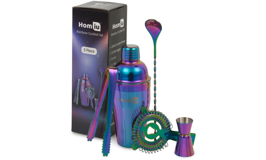 Image 2: Homiu Rainbow Stainless Steel Cocktail Set