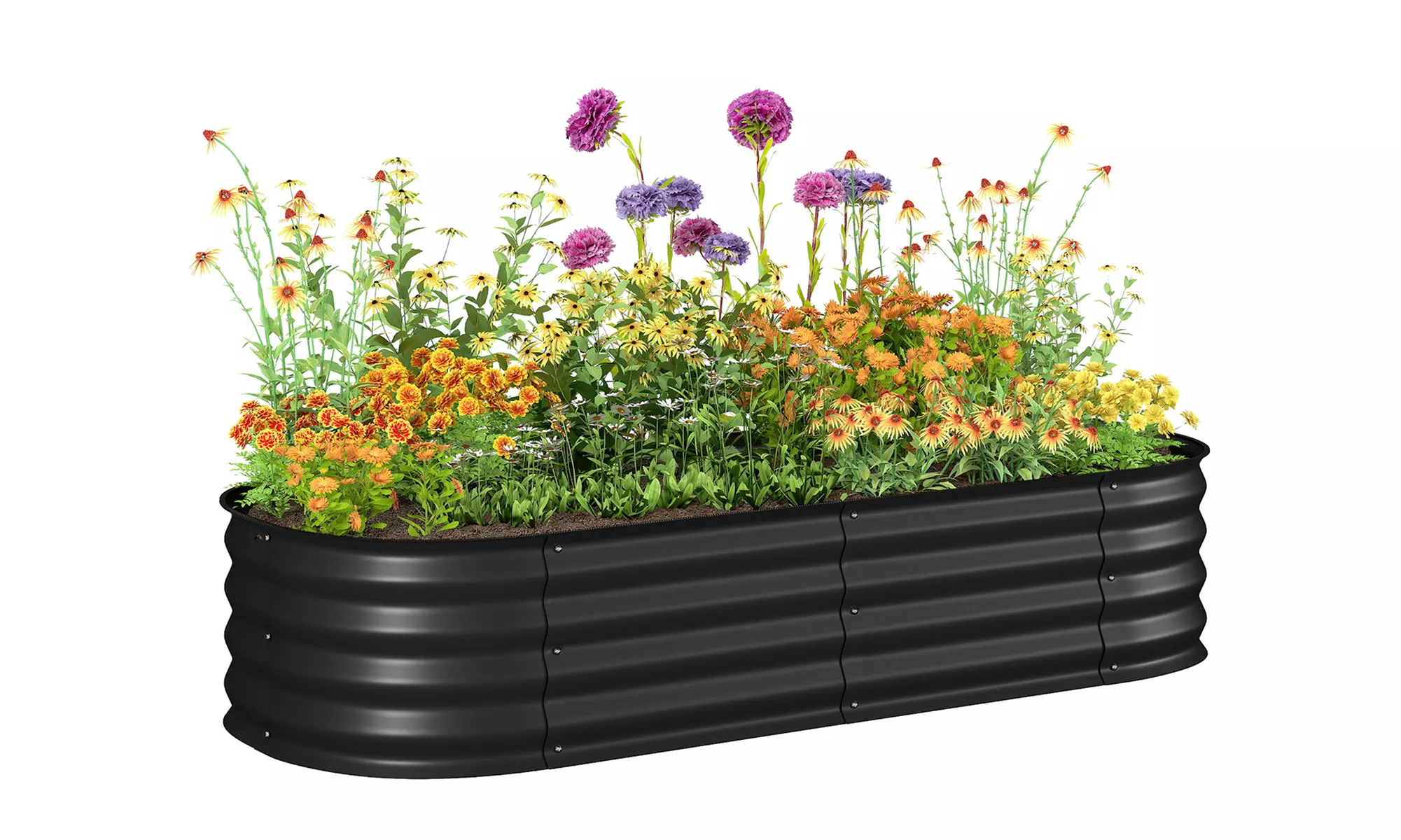 Outsunny Galvanised Steel Raised Garden Planter