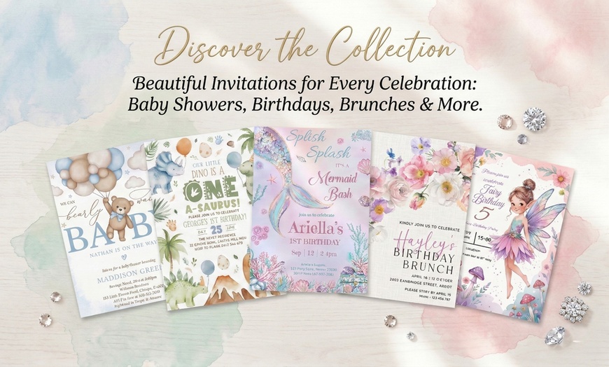 Image 2: Custom Baby Birthday Invite – Digital 5x7 File in 9 Adorable Styles