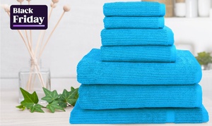 7-Piece Shangri-La 100% Cotton Ribbed Towel Set