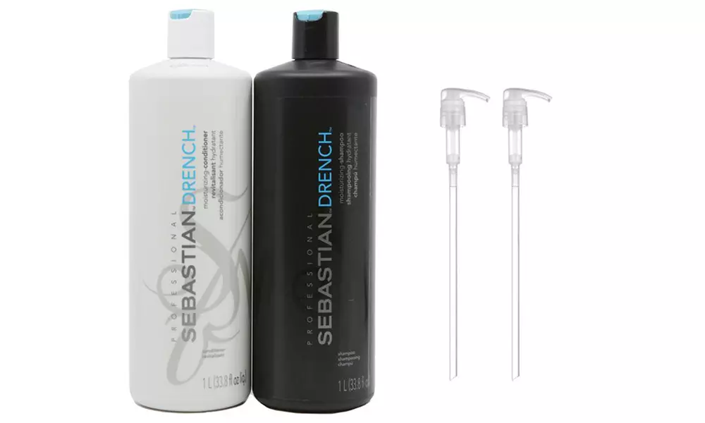 Sebastian Drench or Penetraitt Shampoo & Conditioner Liter Duo with Luxury Pumps - Second Medium