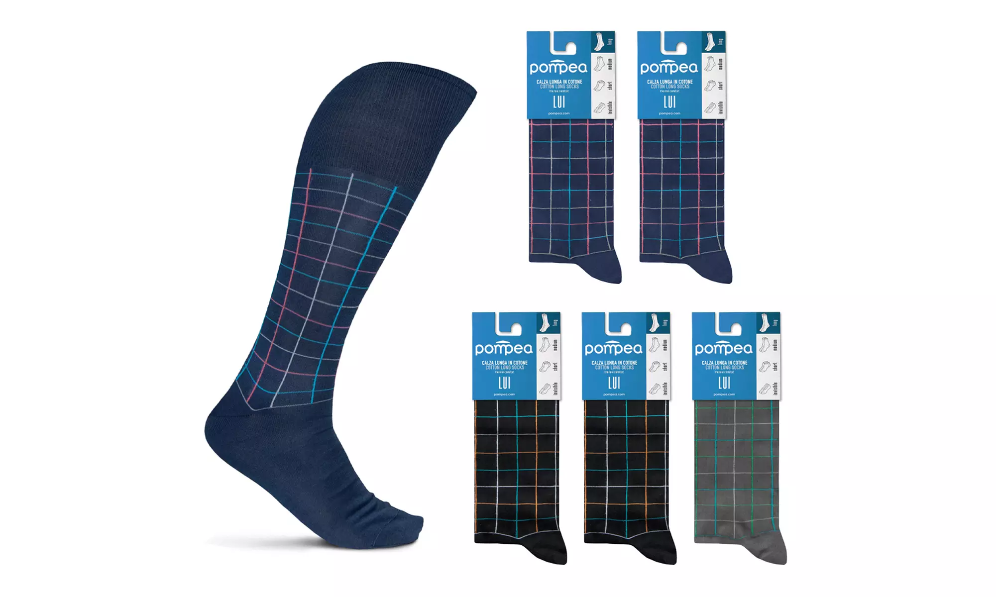 Set di 6 paia di calzini da uomo Pompea