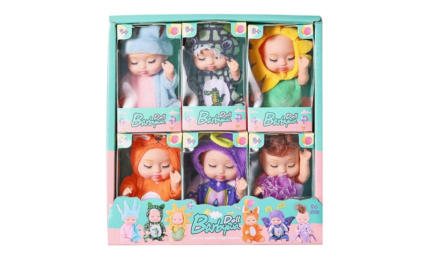 Image 8: Six Picese Mini Sleeping Rebirth Dolls
