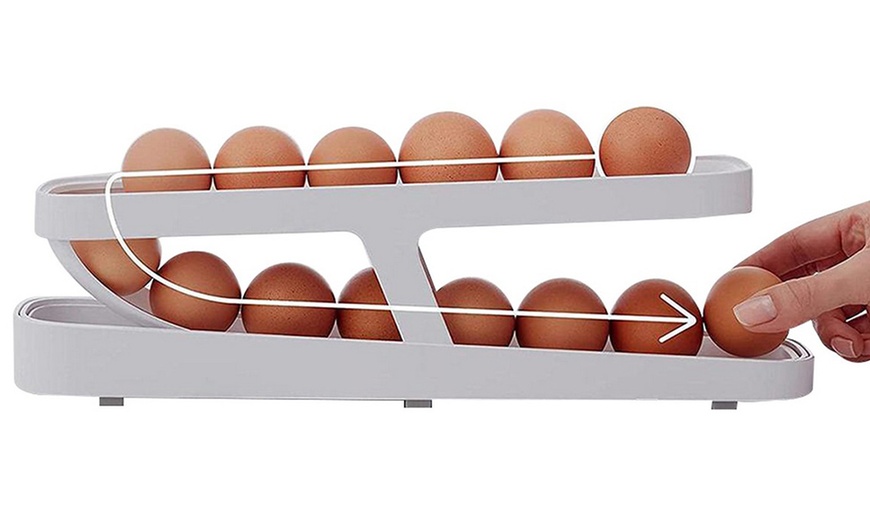 Image 4: Two-Tier Auto-Rolling Egg Dispenser