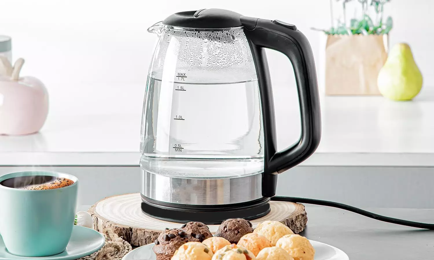 Bouilloire électrique 1,7L en verre Royalty Line