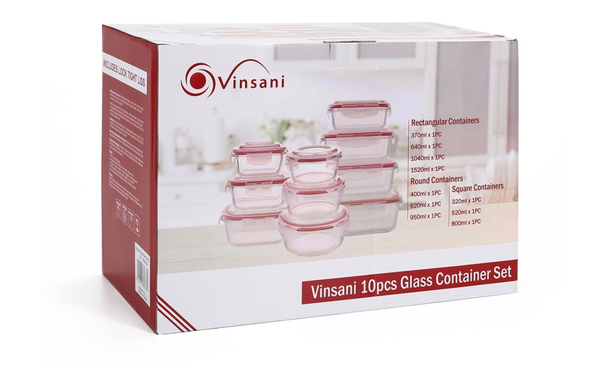 Image 14: Vinsani Ten-Piece Glass Container Set