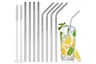 Stainless Steel Drinking Straws, Bent or Straight, With Brush (4 or 8-pack) - Second Medium