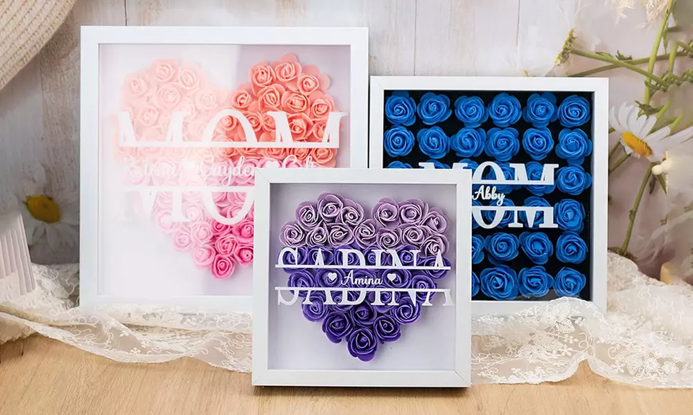 One or Two Personalized Wooden Family Birth Flowers by Justyling