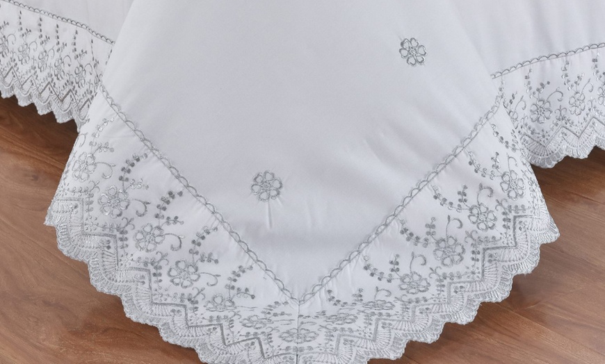 Image 4: Gabrielle Embroidered Lace Duvet Set
