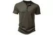 Men's Solid Colour Henley Collar Polo T-Shirt - Second Medium