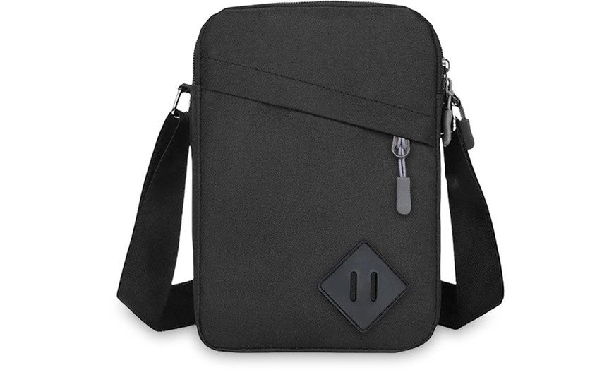 Image 21: Men's Oxford Crossbody Shoulder Bag with Adjustable Strap