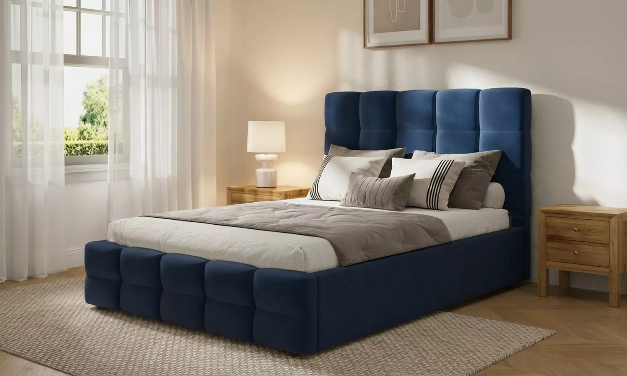Windsor Velvet Gas Lift Ottoman Bed Frame