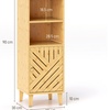 Image 11: Homcom Bamboo Bathroom Under Sink Cabinet with Adjustable Shelf
