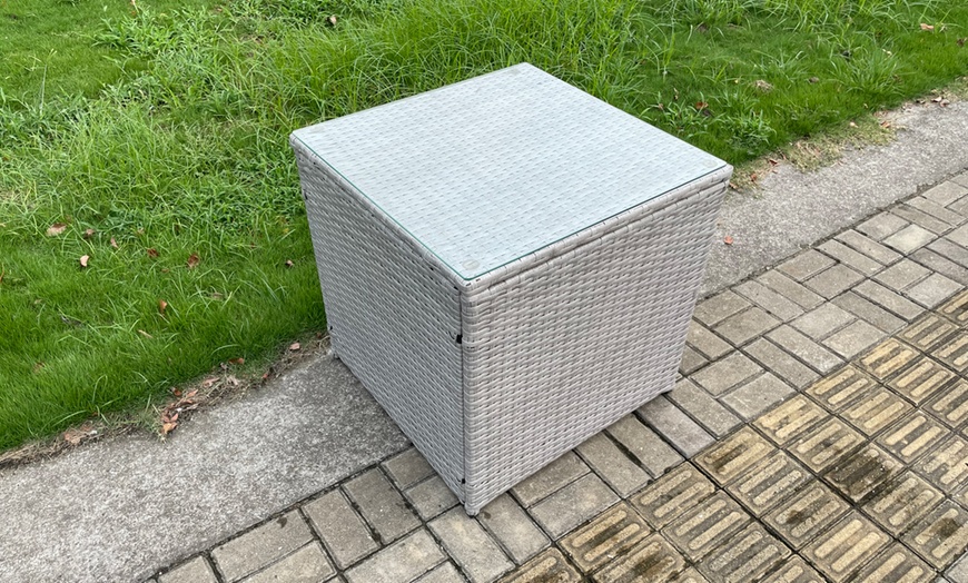 Image 3: Fimous Polyrattan-Gartenmöbel-Set mit höhenverstellbarem Tisch