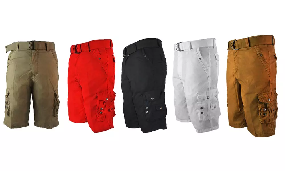 Chams Men's Twill Belted Cargo Shorts - 13" Inseam - Primary Image