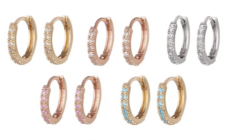 Orecchini Micro Campanella con cristalli zirconi in 5 differenti colori