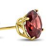 Image 2: Paris Jewelry 10k Yellow Gold Plated Round 7mm Garnet Stud Earrings