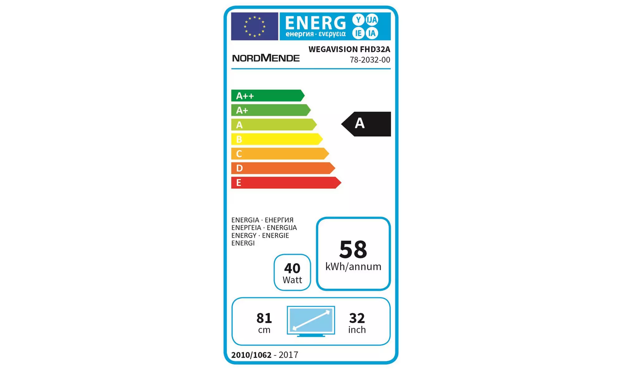 NordMende Fernseher Wegavision FHD 32A oder 43A - Second Medium