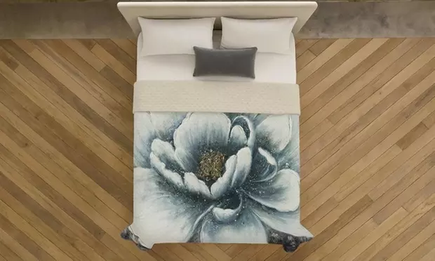 Italiaanse lichte sprei met 3D-print voor tweepersoonsbed