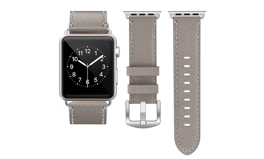 Image 7: Leather Strap for Apple Watch