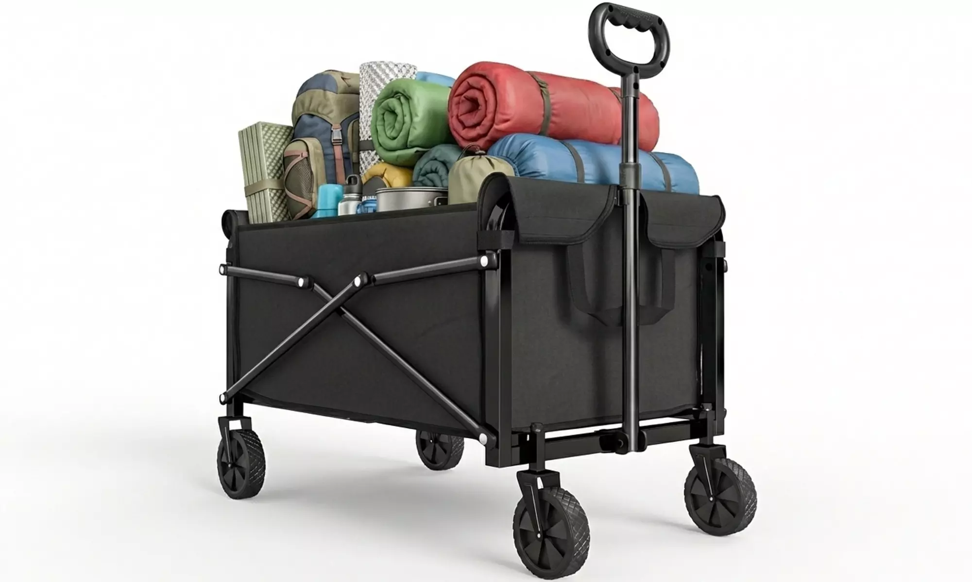 Outsunny Foldable Festival Trolley Cart with 80L Capacity