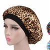 Image 1: Women Satin Night Sleep Cap Hair Bonnet Hat Silk Head Cover Wide Elastic Band