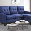 Image 10: Reversible Velvet L-Shaped Sectional Sofa with Ottoman Corner Couch