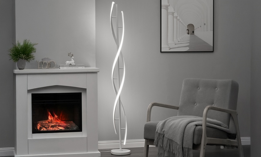 Image 3: Modern LED Floor Lamp with Foot Switch in 2 Colours