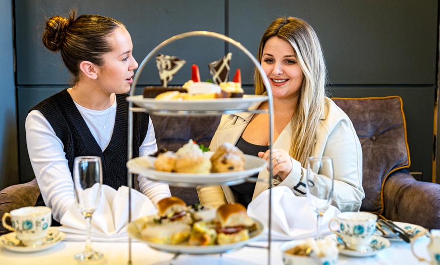 Image 1: Afternoon Tea & Leisure Access with Optional 50-Minute Treatment for 2