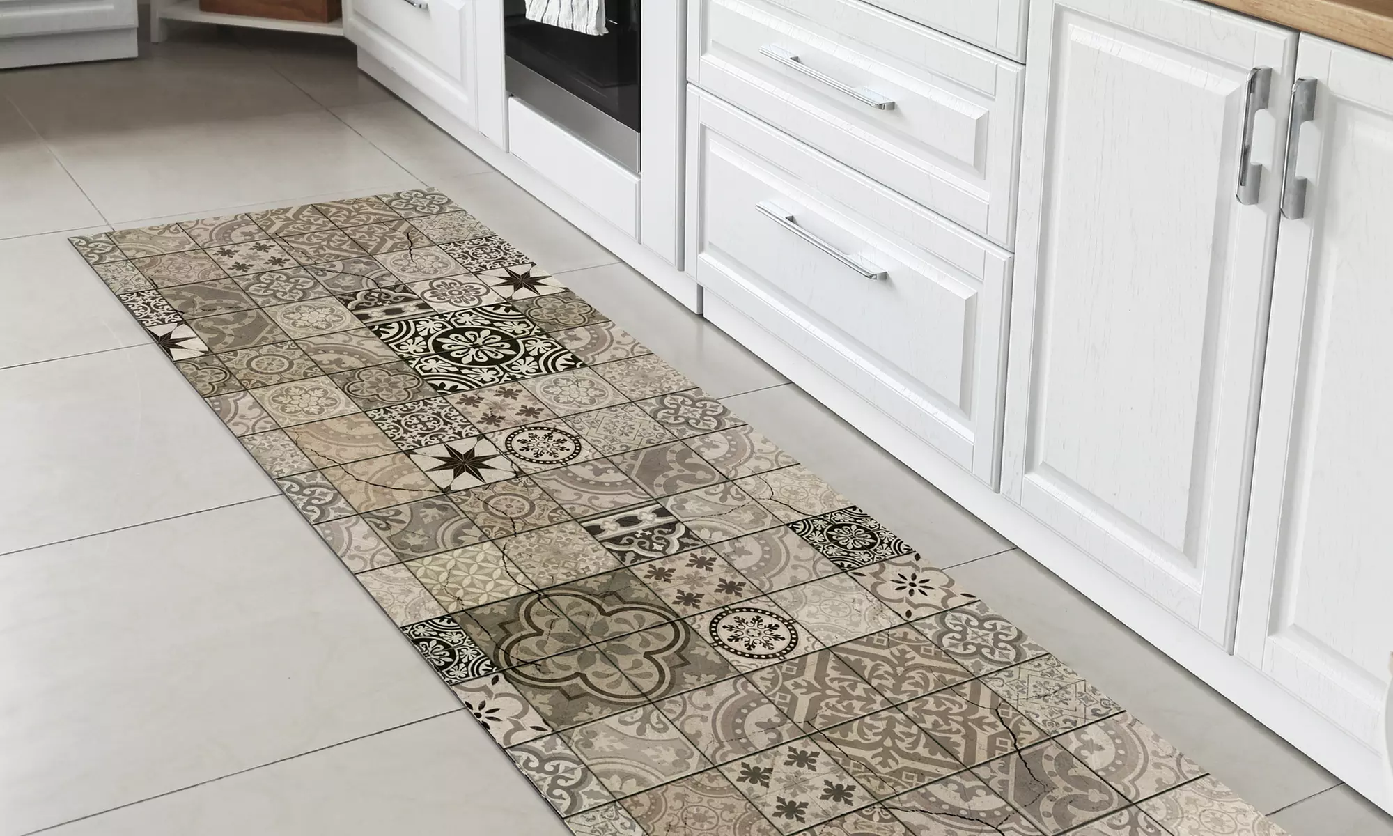 Non-Slip Kitchen Runner Rug with Digital Print