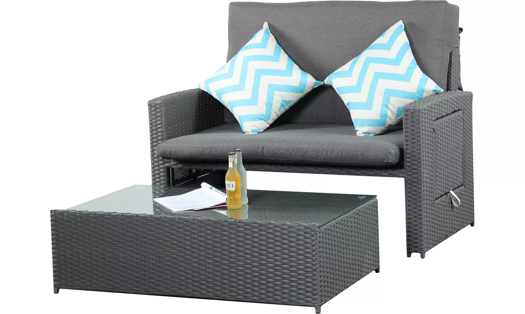 Oasis Two-Seater Rattan Sun Lounger Daybed