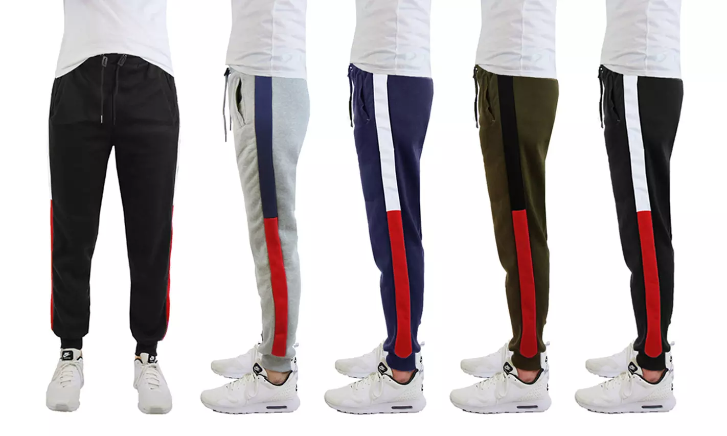 Galaxy by Harvic Men's Fleece Joggers with Two-Tone Trim - Primary Image