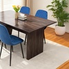 Image 3: Alivio Four-Piece Velvet Dining Chairs, Upholstered Curved Backrest
