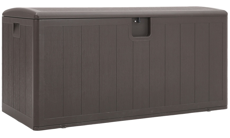 Image 12: HDPE Heavy-Duty Water-Resistant Rattan-Effect Deck Box