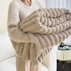 Image 12: Thick Plush Striped Winter Throw Blanket 