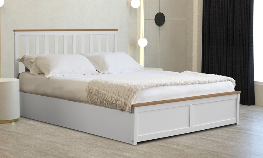Image 3: Wooden Gas Lift Ottoman with optional Mattress