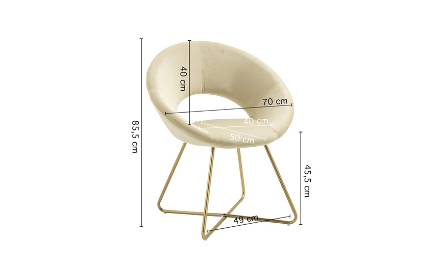 Image 3: Poltroncina tonda in velluto Grace