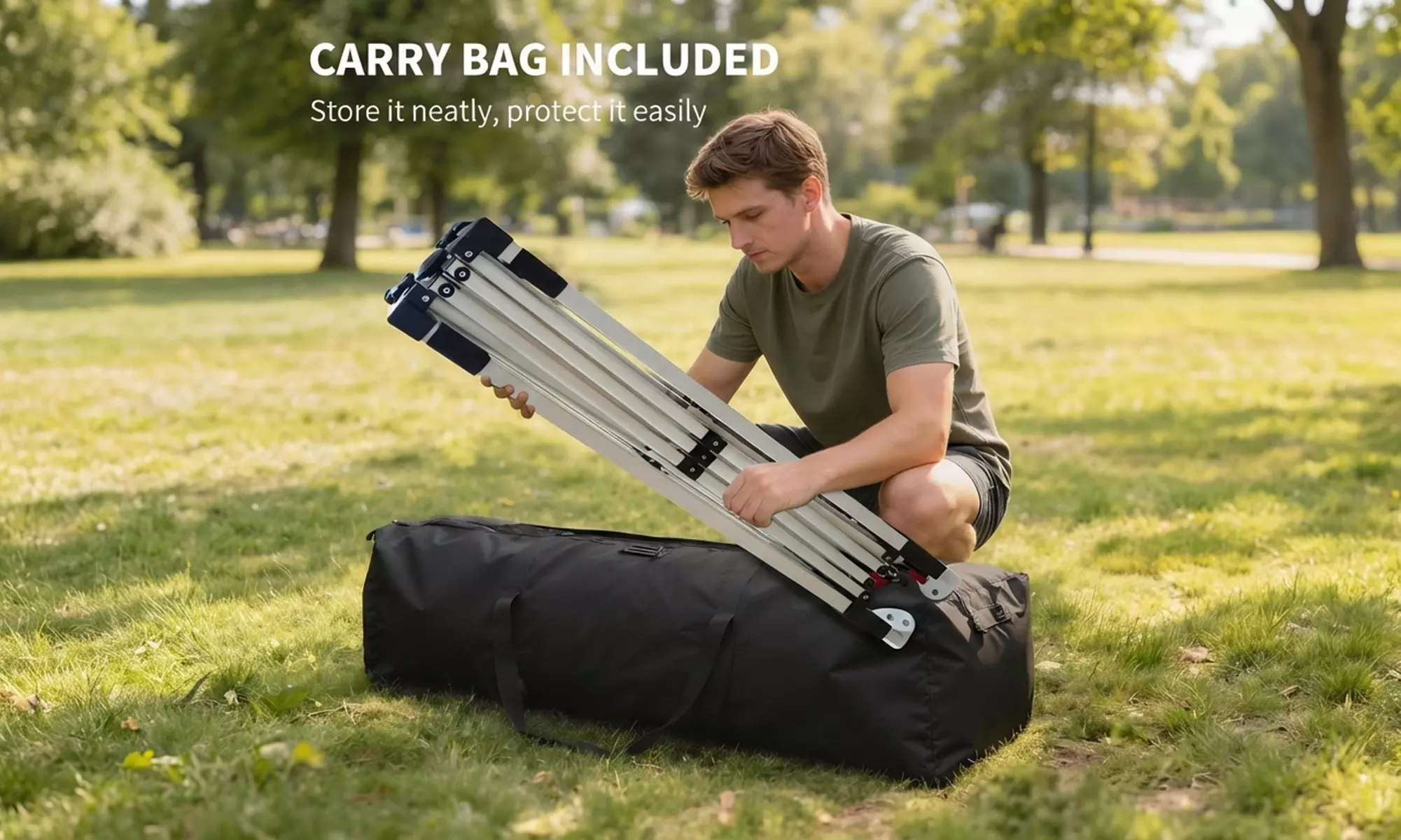 Outsunny 3m x 3m UPF50+ Pop-Up Gazebo with Wheels