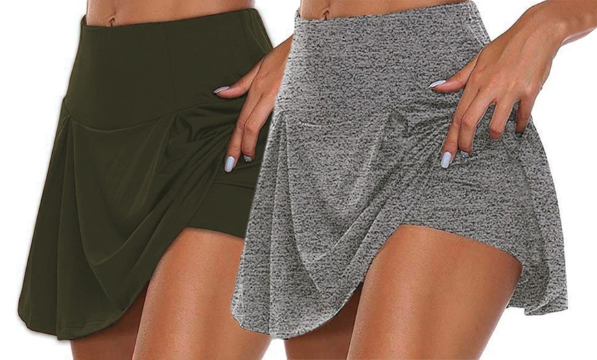 Image 11: One or Two Women's High-Waist Active Short Skirts