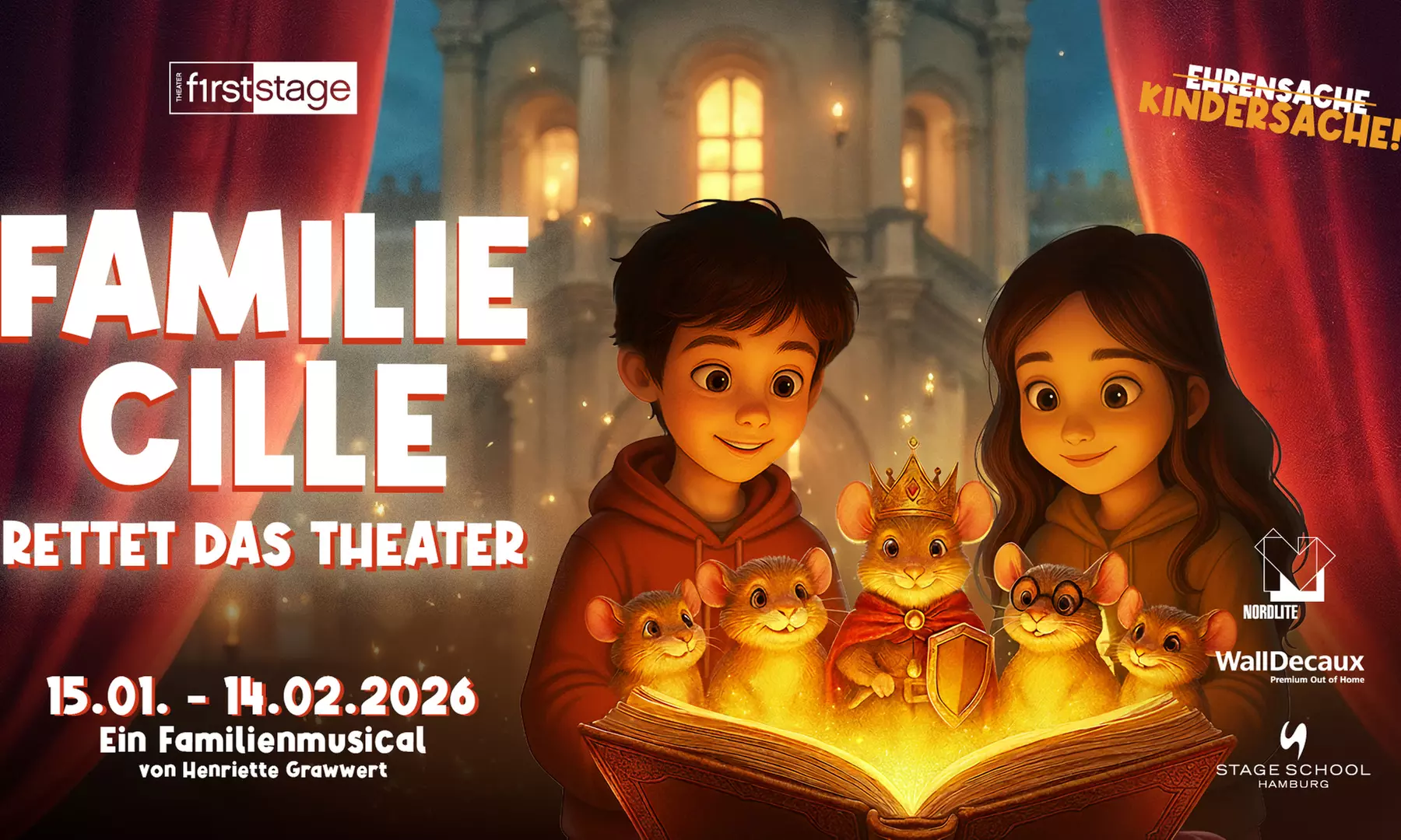 Ticket für „Kindersache! Familie Cille rettet das Theater“ im Januar & Februar in Hamburg (bis zu 36% sparen) - Primary Image