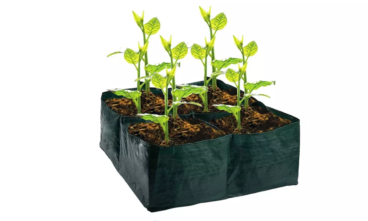 Raised Garden Planters Fabric Beds Grow Bags Planting Pots with 4 Divided Grids