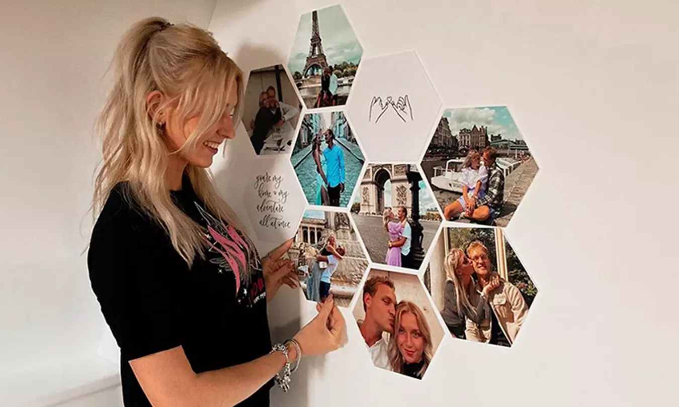 Hexagon foto´s voor aan je muur