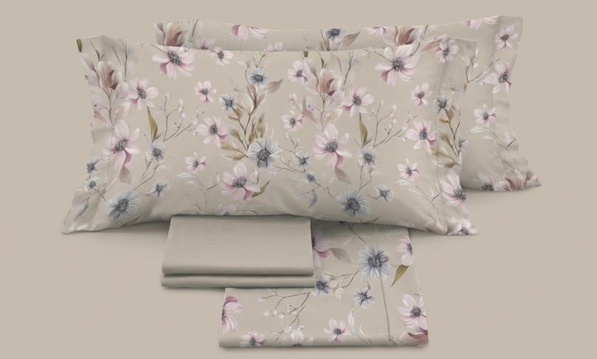 Image 25: Completo lenzuola matrimoniale in raso 60/60