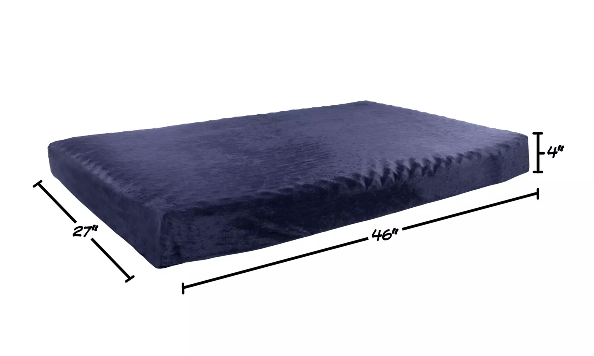 Memory Foam Dog Bed Blue 46 x 27 Orthopedic Dog Bed with Machine Washable Cover