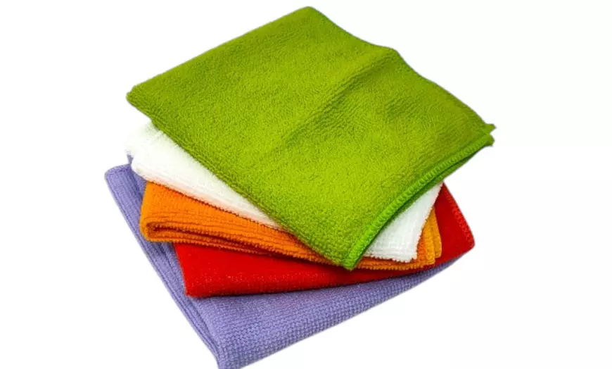 Image 2: Lot de 5 ou 10 lavettes en microfibre