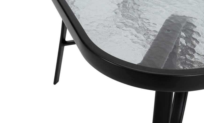 Image 27: Outdoor Rippled Tempered Glass Coffee Table with 4 Styles