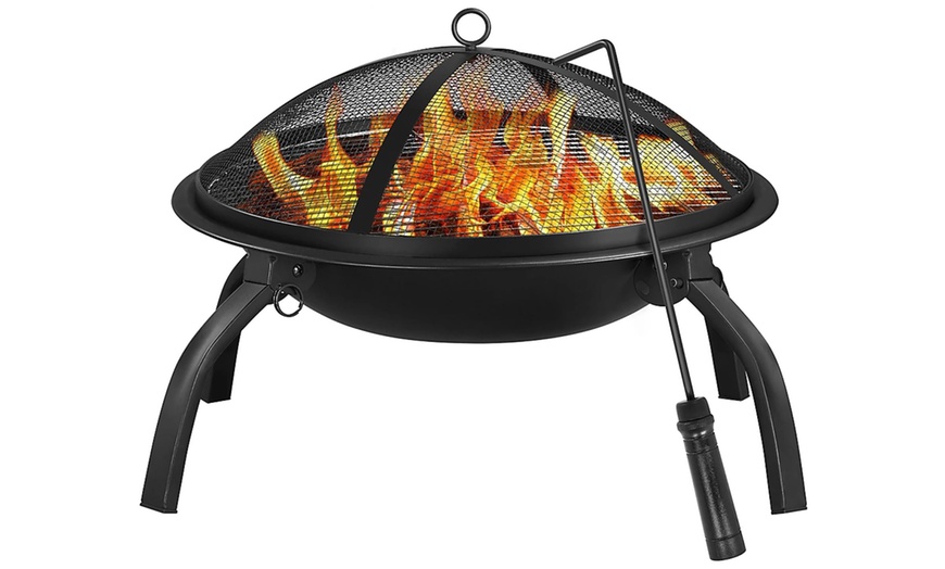 Image 3: Portable Outdoor Fire Pit and Grill