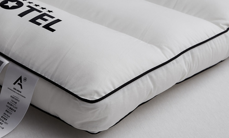 Image 27: 100% Cotton Five Star Hotel Pillow 2 Pack Set