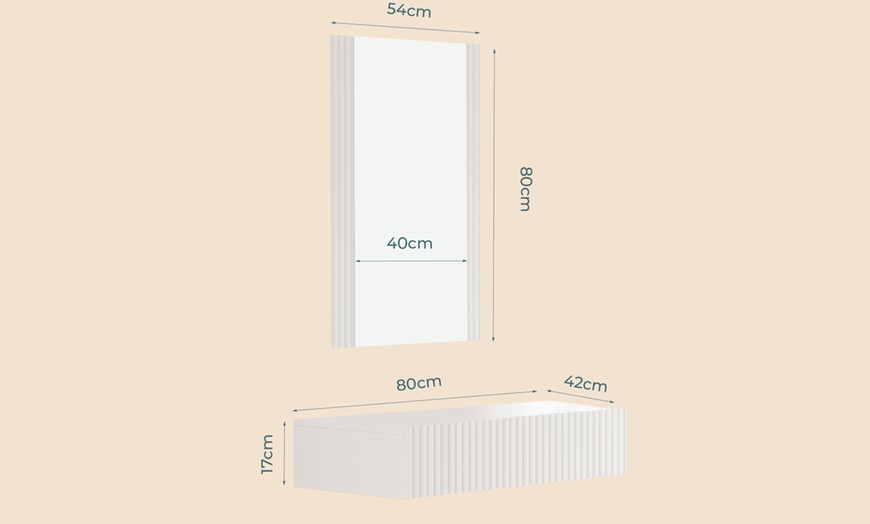 Image 9: Tocador acanalado con cajón y espejo 
