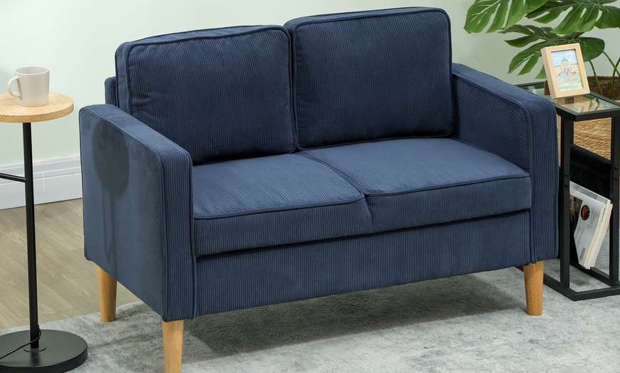 Image 6: HOMCOM Compact 2 Seater Sofas with Under Seat Storage